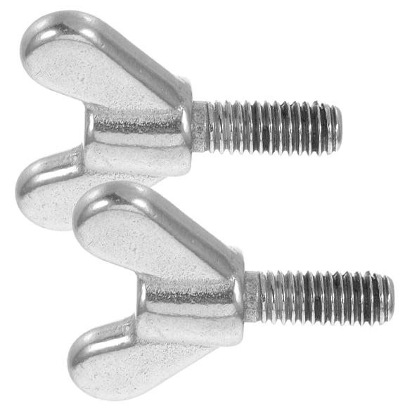 GAXIRE 2Pcs Plated Silver Stainless Steel Hand Twist Screws for Flagpole Mounting and Mechanical Equipment
