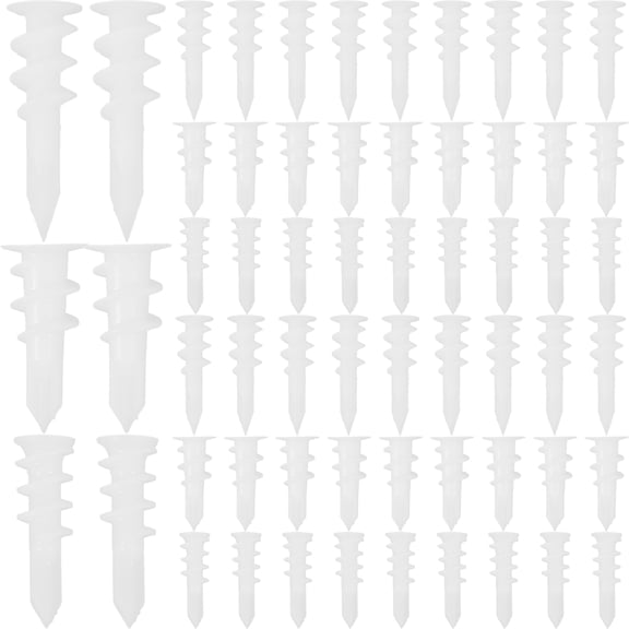 GAXIRE 300 Pieces White Plastic Drywall Anchors with Spiral Design for Secure Wall Mounting and Easy Installation