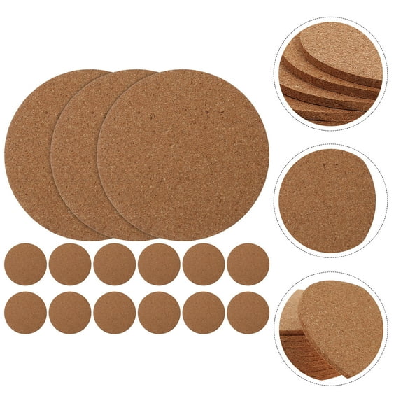 GAXIRE 30Pcs Round Cork Coasters for Crafting Heat Insulation and Non-Slip Home Use