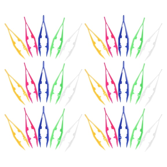 GAXIRE 30pcs Tweezers Pack for Jewelry Making Ergonomic Design Plastic