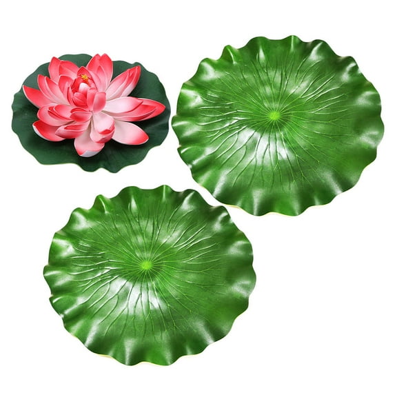 GAXIRE Simulated Lotus Flower Fish Tank Decorations EVA Foam 3Pcs