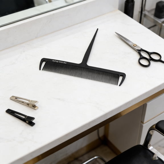 GAXIRE 3Pcs Black Hair Teasing Comb for Highlights with Long Handle for Efficient Salon Use