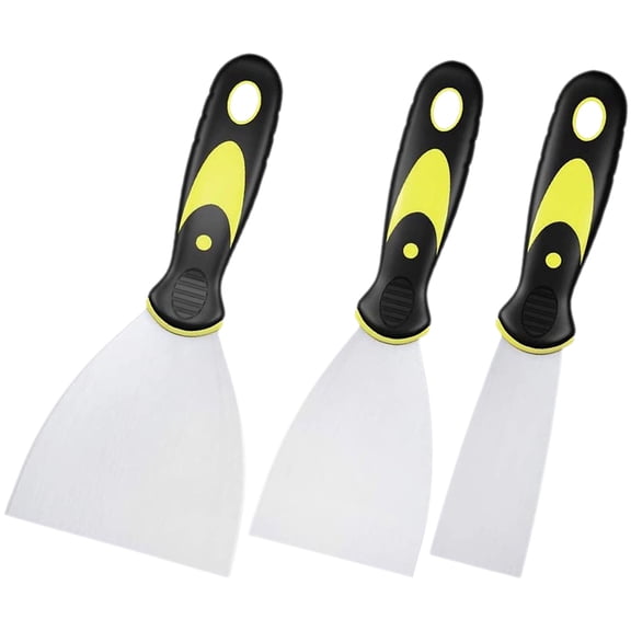 GAXIRE 3Pcs Heavy Duty Stainless Steel Scraper Tool for Kitchen Oil Stains and Wallpaper