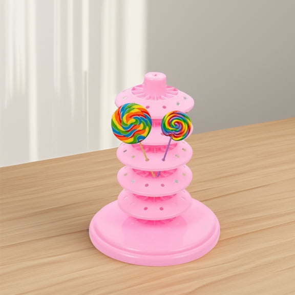 GAXIRE Lollipop Tree Ice Pop Sticks Holder Pink PP 3Pcs Adjustable