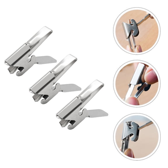 GAXIRE 3Pcs Plated Silver Stainless Steel Melon Pine Nut Sunflower Seed Sheller and Nut Opener for Home Use