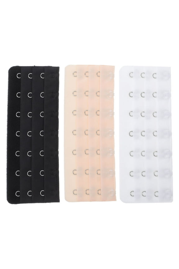 3pcs Bra Back Extenders Multi-Pack Stainless Steel and Fabric Adjustable for Women Comfort Daily Use