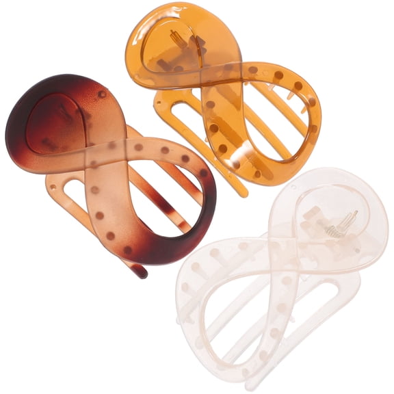 GAXIRE 3pcs French Hair Pin in Jelly Coffee for Women to Hold Hair and Create Updos