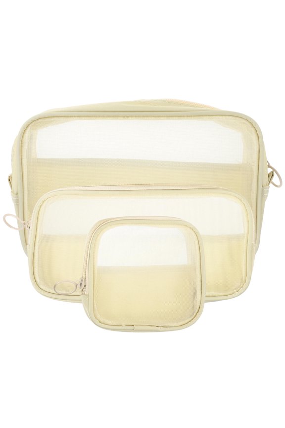 3pcs Makeup Bag Zipper Travel Pouch Assortment Toiletry Bag Makeup Container
