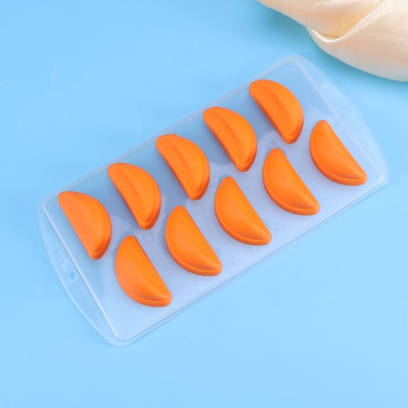 GAXIRE 4Pcs Orange Shaped Silicone Ice Cube Molds for Drinks Flexible Non Toxic Material