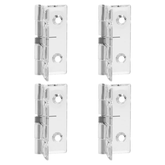 GAXIRE 4-Pack Mini Folding Door Hinges Transparent Acrylic Spring Loaded Hardware for Furniture Cabinets
