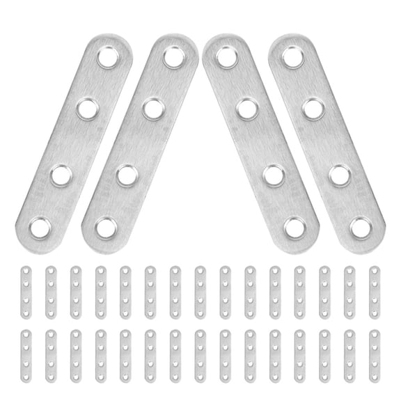 GAXIRE 40pcs Stainless Steel Straight Brace Brackets Mending Joining Plates for Wood Furniture Repair