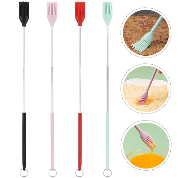 GAXIRE 4-Piece Silicone Basting Brushes Set for Cooking and Baking, Easy to Clean, , Assorted Colors, 12.3 x 0.6 x 0.1 in
