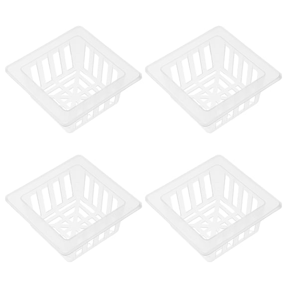 GAXIRE 4Pcs Clear Hydroponic Mesh Net Pots for Versatile Indoor Outdoor Plant Growing Solutions