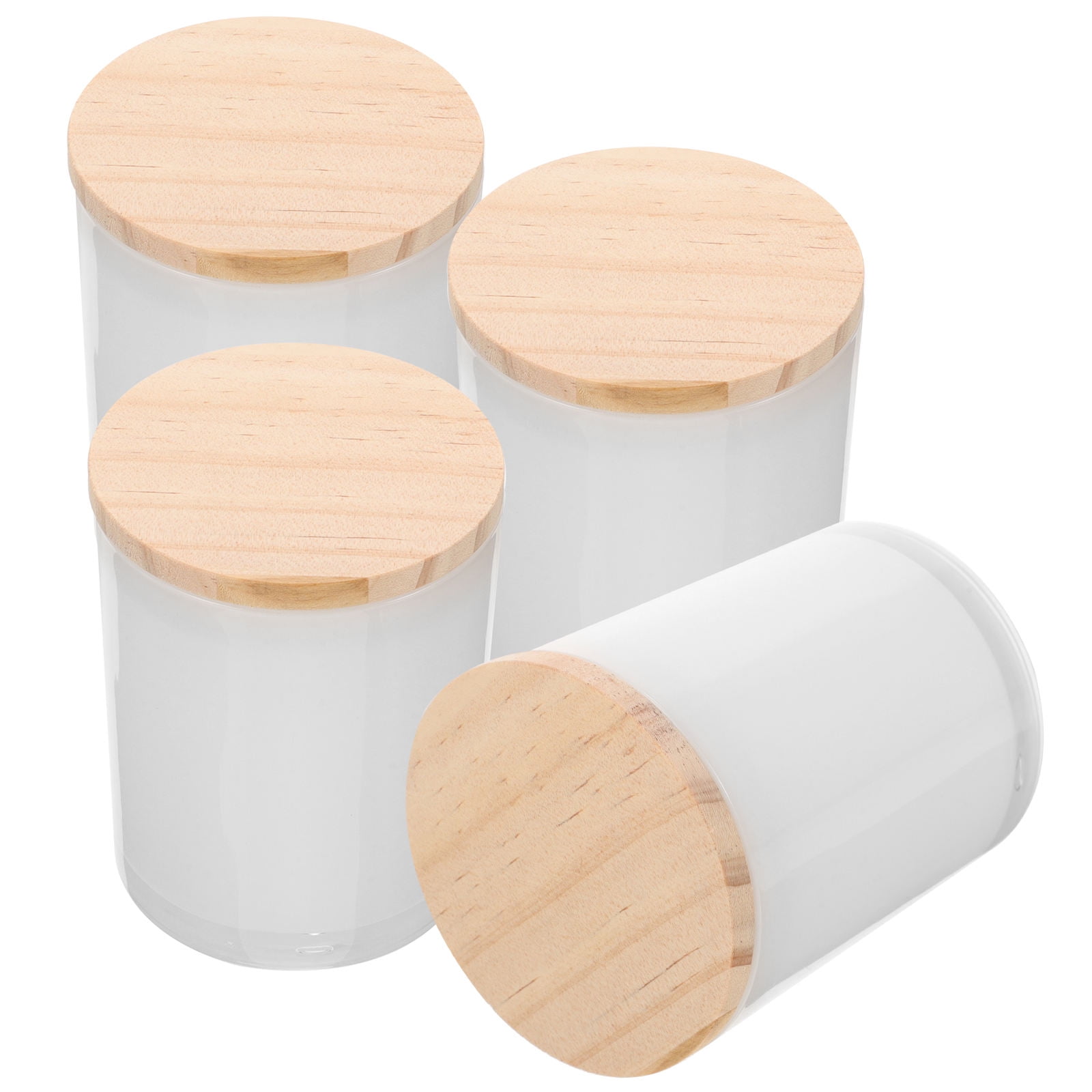 GAXIRE 4Pcs Clear Jars with Lids for Candles Bedroom Decoration Various Occasions