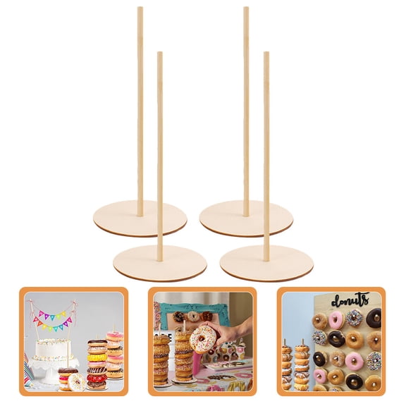 GAXIRE 4Pcs Donut Stands for Christmas Party Decorations Simple Fashion Design