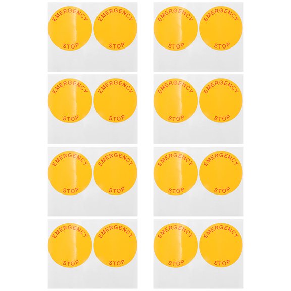GAXIRE 4Pcs Emergency Stop Sign Decals Self Adhesive Durable Warning Sticker for Industrial Equipment