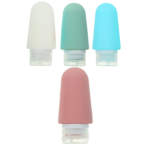 GAXIRE 4-Pack Food Grade Silicone Travel Bottles for Liquid Storage, Toiletries, Leakproof and Reusable