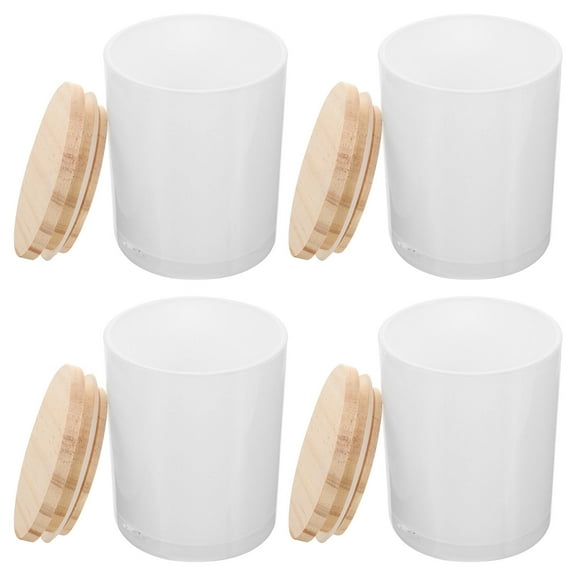 GAXIRE Set of 4 Clear Glass Candle Jars for Wax Candle Making, Home Decor and Crafting Supplies
