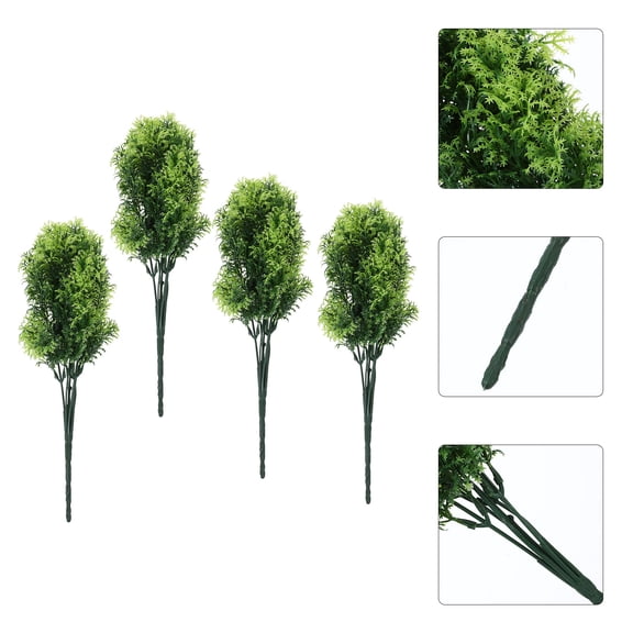 GAXIRE Set of 4 Artificial Green Plant Stems, Realistic Fake Flowers for Home, Office, Garden Decoration