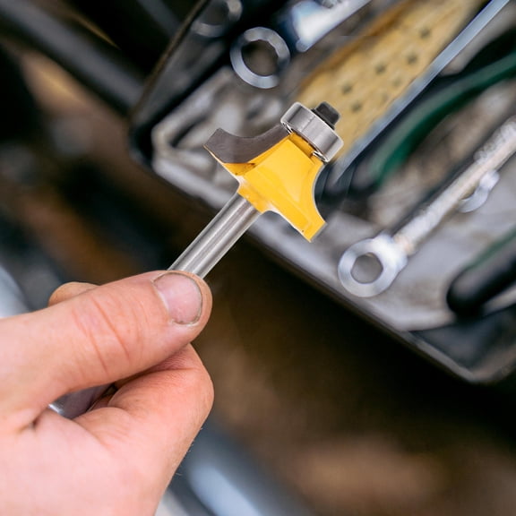 GAXIRE 4-Piece Wood Milling Cutter Set with Angled Blades for Precise Woodworking and Smooth Seamless Cuts