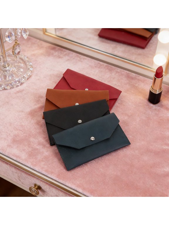 4Pcs Multi Color Slim Money Purse Envelope Wallet for Cash Organization