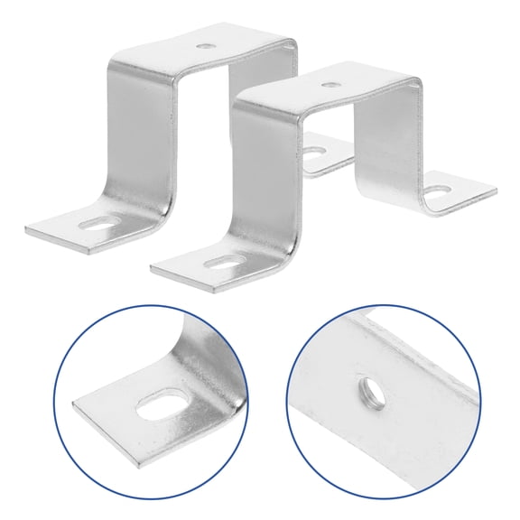 GAXIRE 4Pcs Plated Silver Pipe Strap Bracket with Durable U Clamp for Home and Office Rail Applications