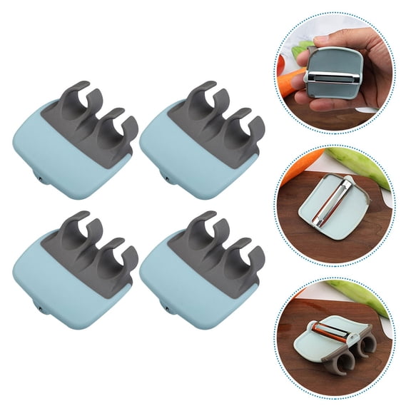 GAXIRE 4-Piece Fruit Peeler Set Sky Stainless Steel Kitchen Vegetable Peeler and Easy to Use