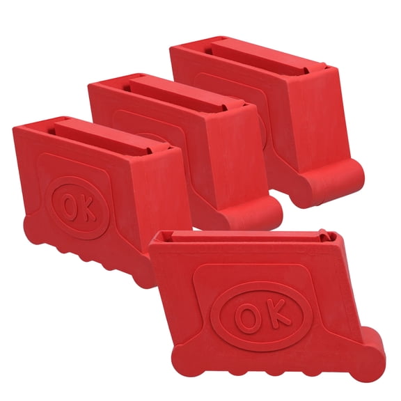 GAXIRE 4-Pack Red Rubber Ladder Foot Covers, Non- Ladder Accessories for Secure Grip and Easy Installation