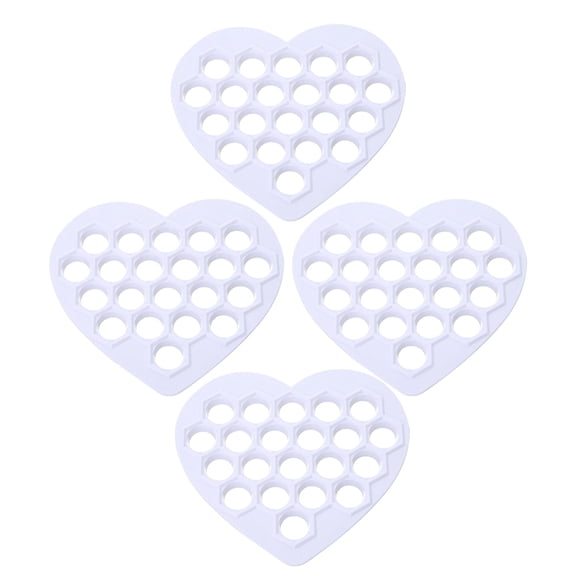 GAXIRE 4-Piece Russian Dumpling Maker Set White Mold Kitchen Tool for Family Cooking and Gatherings