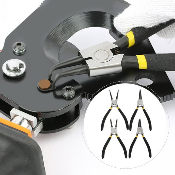 GAXIRE 4-Piece Multifunctional Spring Pliers Set, Black Steel Hand Tools for Repair, Fixing, Home and Workshop Use
