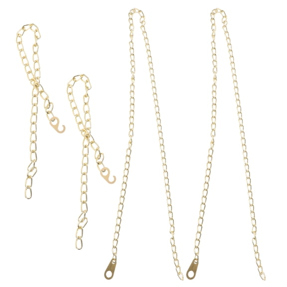 GAXIRE 4Pcs Mechanical Clock Repair Chain Plated Gold Metal for Floor Clock Replacement