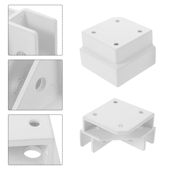 GAXIRE 4Pcs White Aluminum Alloy Glass Reinforcement Clips for Fish Tanks and Garden Planters