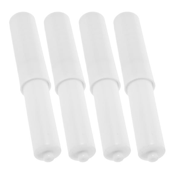 GAXIRE 4Pcs White Plastic Roll Holders with Adjustable Spring Rod for Bathroom Tissue Replacement