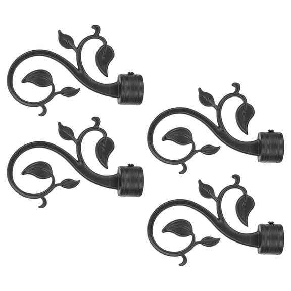 GAXIRE 4Pcs Window Curtain Rod End Finials Leaf Design Plastic Caps for Poles and Drapery