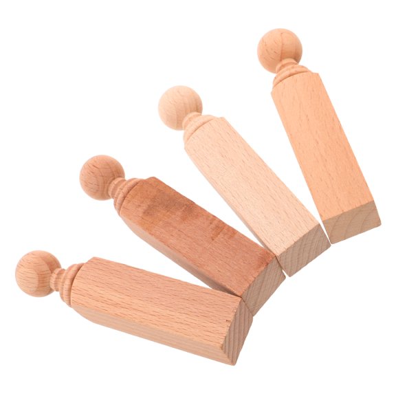GAXIRE 4Pcs Wooden Railing Posts Beige Natural Unpainted Craft Columns for DIY Furniture and Model Rails