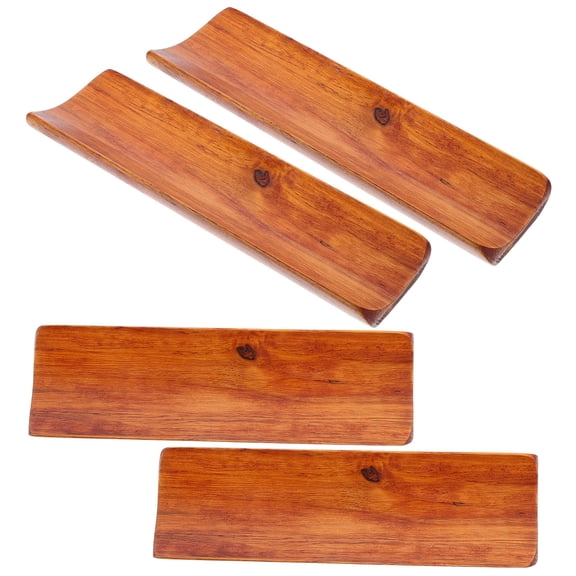 GAXIRE 4-Piece Wooden Serving in Coffee Color, Rectangular Sleek Design for Napkins, Sushi, and Appetizers