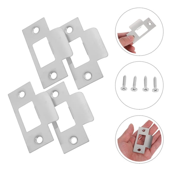 GAXIRE 4pcs T-Shape Door Lock Hole Cover Plates with Polished Finish for Indoor Door Installation and Replacement