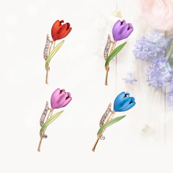 GAXIRE 4pcs Flower Brooch Pins for Women, Elegant Floral Accessories for Banquets, Parties, and Special Occasions