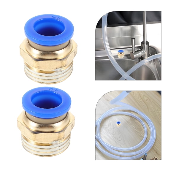 GAXIRE Set of 4 Brass Quick Connectors for Air Compressor Hose Systems, Copper Fittings for Pneumatic Tools