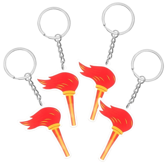 GAXIRE 4pcs Keychain For Kids Sports Style Plastic Keyring For Various Occasions Men Women