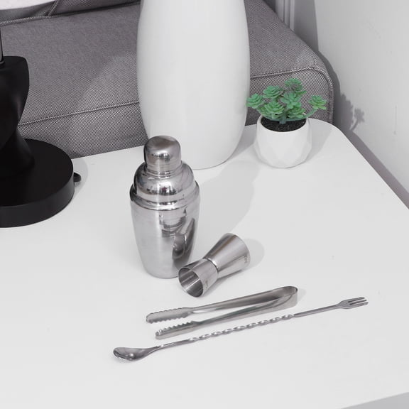 GAXIRE 4-Piece Cocktail Shaker Bartending Set for Home Bar Use with Mixing Tools