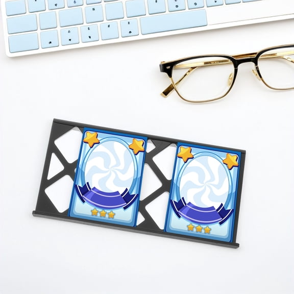 GAXIRE 4pcs Trading Card Risers for Display Case - 6.9x3.5x1.6 Inch Acrylic Modular Riser Stands - Sports Card Showcase for Vendor Booth and Convention Tables