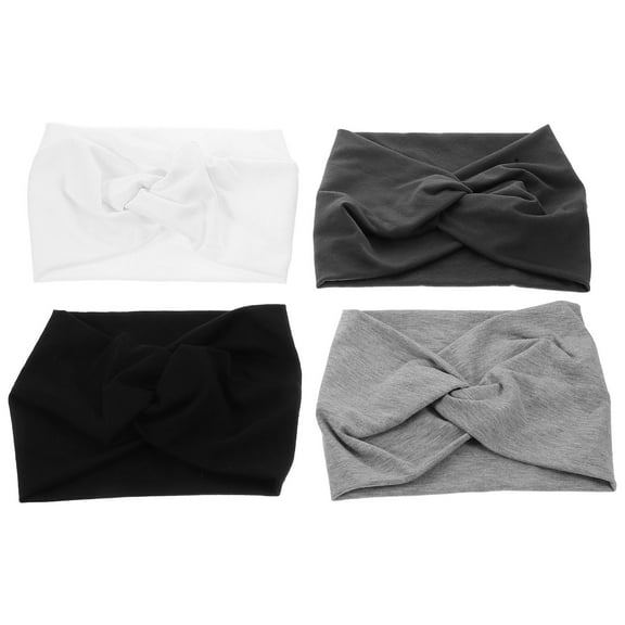 GAXIRE Sweat Resistant Headbands for Women, 4-Pack Assorted Colors, Soft Fabric Hairbands for Sports and Everyday Use