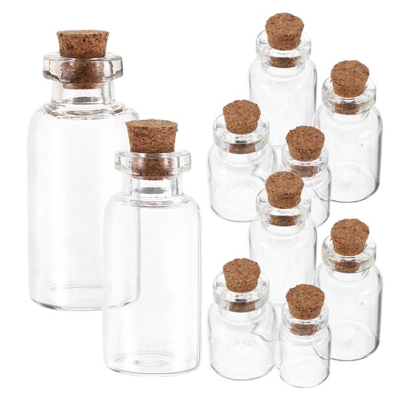 GAXIRE Laboratory Mini Glass Bottles Round Shape 50 Pcs for Projects Storage and Crafts