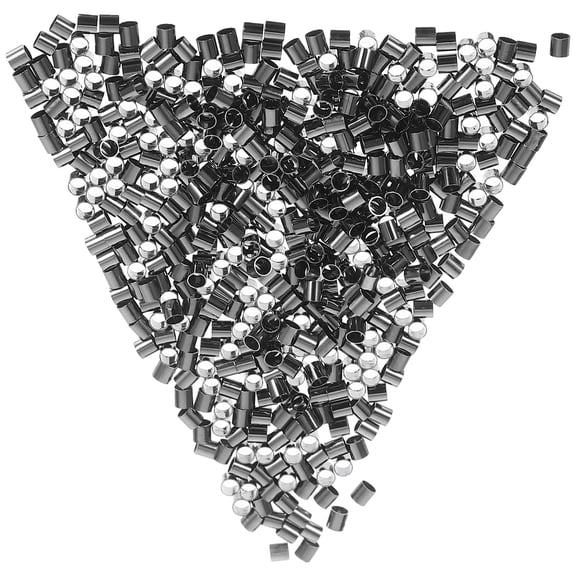 GAXIRE 500Pcs Dark Grey Copper Crimp Tubes for Jewelry Making, Cord Ends Hold and Elegant Finish