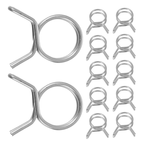 GAXIRE 50PCS Irrigation Hose Clip Stainless Steel Double Ring Spring for Water Pipe Systems