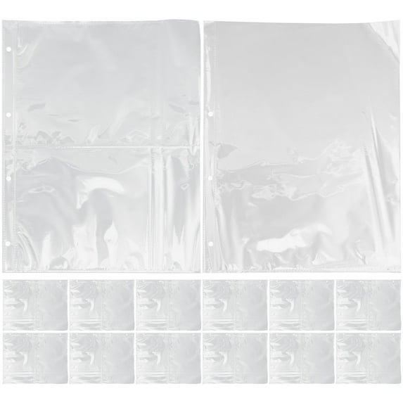 GAXIRE 50Pcs Photo Album Pages for Photo Storage Waterproof Dustproof Transparent Rectangular 12.18X9.24In