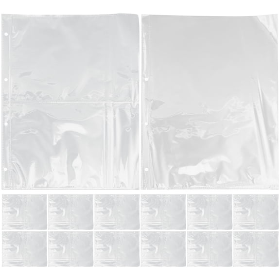 GAXIRE 50Pcs Photo Album Pages for Photo Storage Waterproof Dustproof Transparent Rectangular 12.18X9.24In