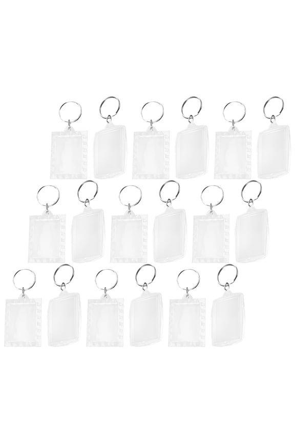 50 Pcs Clear Acrylic Photo Keychain Blanks for Custom Picture Keyrings Craft Supplies