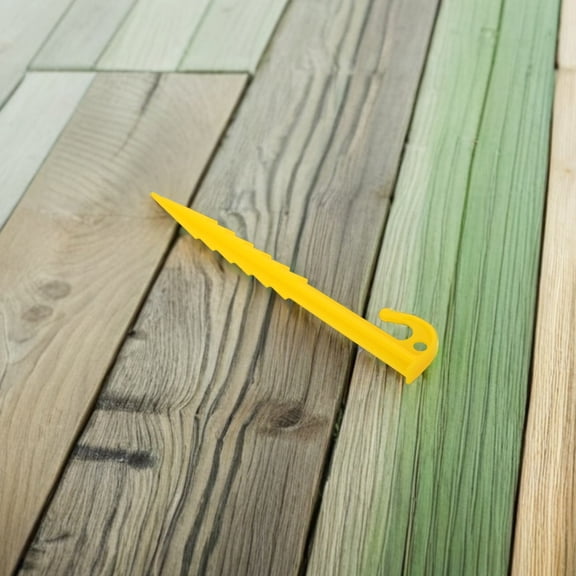 GAXIRE 50Pcs Yellow Plastic Tent Camping Stakes Heavy Duty Serrated Design for Outdoor Lawn Sand Soil